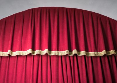Arched Valance for Stage church curtains, stage drape, velvet drapes with gold trim, arch opening, church decorating, gold trim, window treatments for an arch, curtains and drapes, commercial design